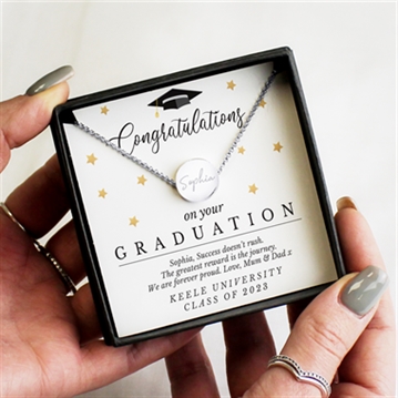 Personalised Graduation Sentiment Necklace Gift 