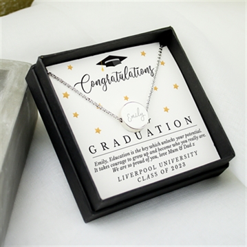 Personalised Graduation Sentiment Necklace Gift 