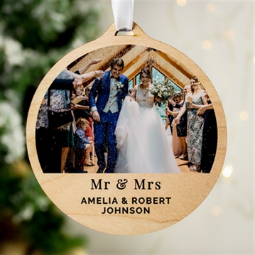 Personalised Photo Round Wooden Decoration