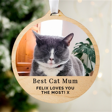 Personalised Photo Round Wooden Decoration