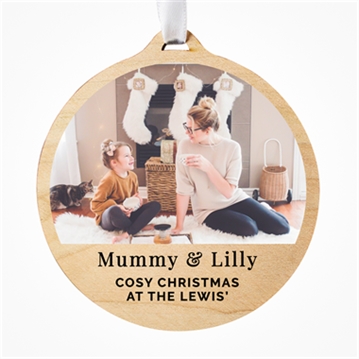 Personalised Photo Round Wooden Decoration