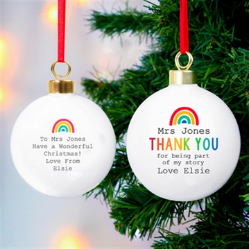 Personalised Best Teacher Christmas Bauble