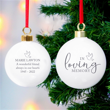 Personalised In Loving Memory Christmas Bauble