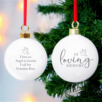 Personalised In Loving Memory Christmas Bauble