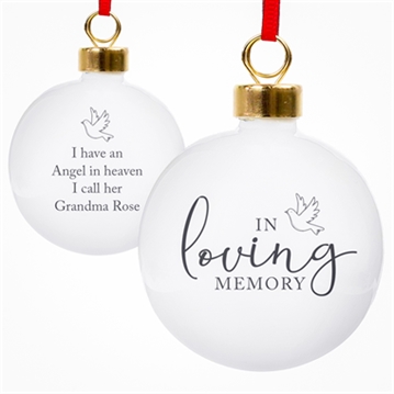 Personalised In Loving Memory Christmas Bauble