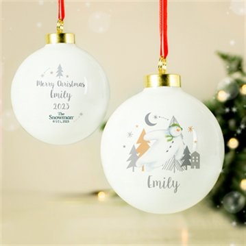 Personalised The Snowman Christmas Bauble
