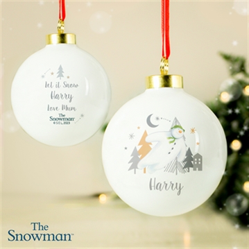 Personalised The Snowman Christmas Bauble
