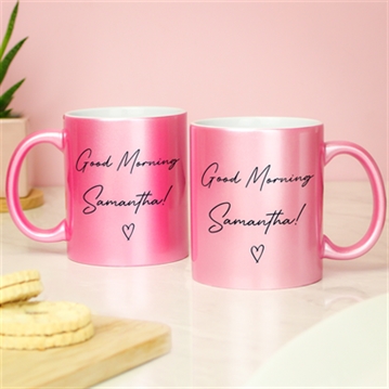 Personalised Pink Glitter Mug