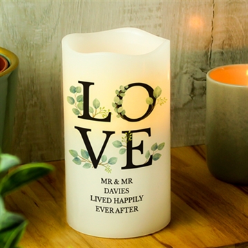 Personalised LOVE LED Candle