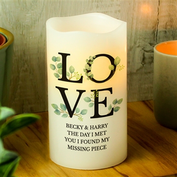 Personalised LOVE LED Candle