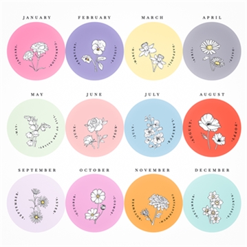 Personalised Birth Flower Round Compact Mirror