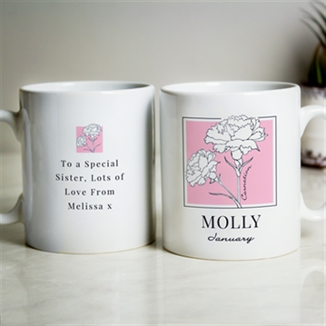 Personalised Birth Flower Mug