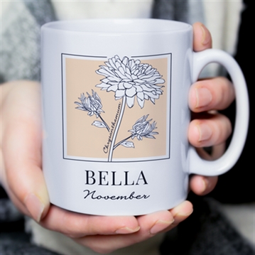 Personalised Birth Flower Mug