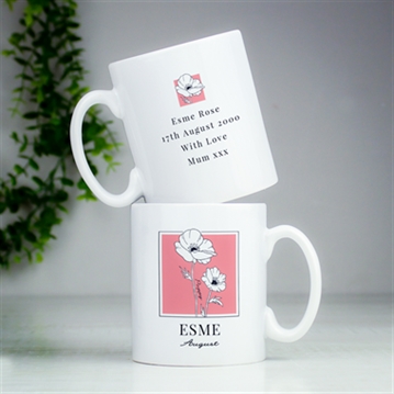 Personalised Birth Flower Mug