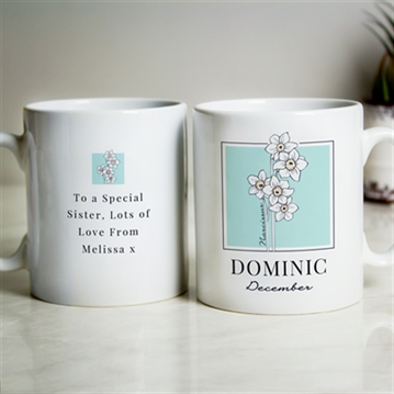 Personalised Birth Flower Mug