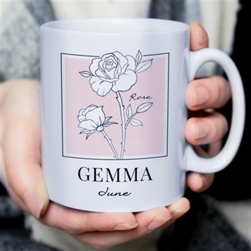 Personalised Birth Flower Mug