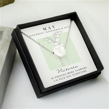 Personalised Birth Flower Boxed Necklaces