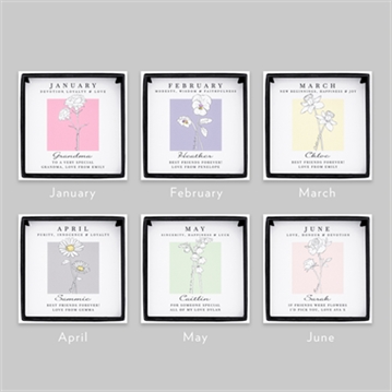 Personalised Birth Flower Boxed Necklaces