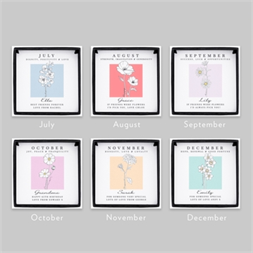 Personalised Birth Flower Boxed Necklaces