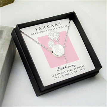Personalised Birth Flower Boxed Necklaces