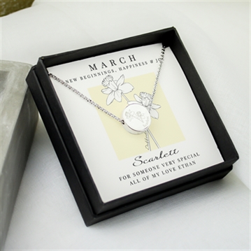 Personalised Birth Flower Boxed Necklaces