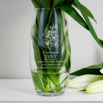 Personalised Birth Flower Bullet Vases