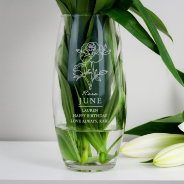 Personalised Birth Flower Bullet Vases