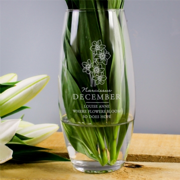 Personalised Birth Flower Bullet Vases