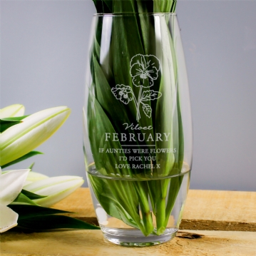 Personalised Birth Flower Bullet Vases