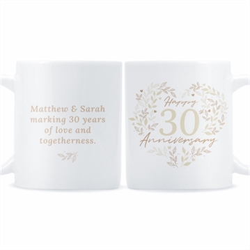 Personalised 30th Pearl Wedding Anniversary Mug