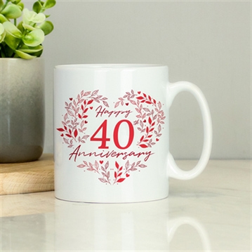 Personalised 40th Ruby Wedding Anniversary Mug