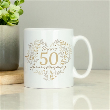 Personalised 50th Golden Wedding Anniversary Mug