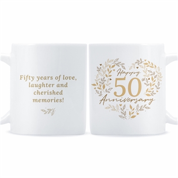 Personalised 50th Golden Wedding Anniversary Mug
