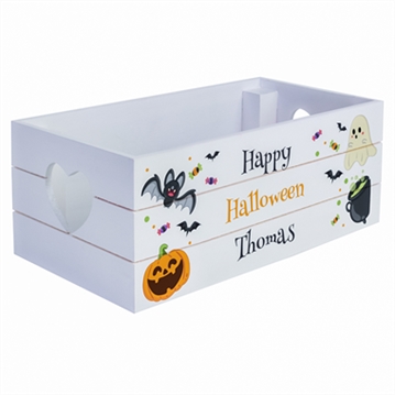 Personalised Halloween Small Wooden Treats Crate