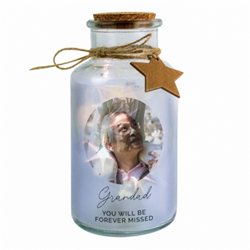 Personalised Photo Upload LED Glass Jar