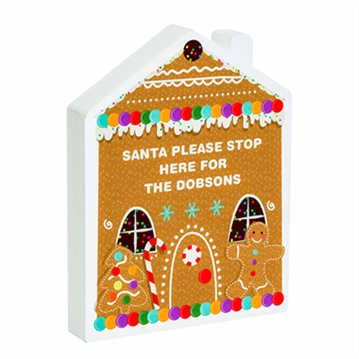 Personalised Gingerbread House Christmas Wooden Ornament