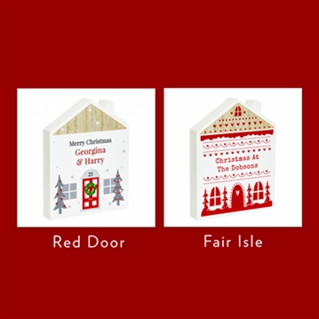 Personalised Christmas House Wooden Ornaments