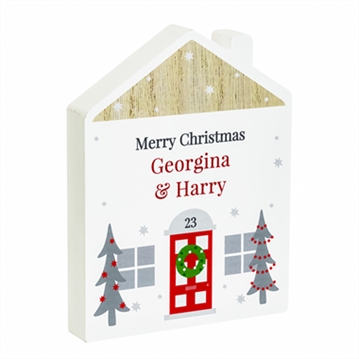 Personalised Christmas House Wooden Ornaments