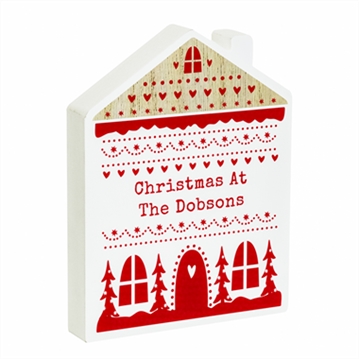 Personalised Christmas House Wooden Ornaments