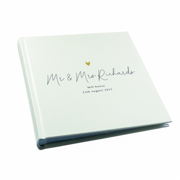 Personalised Gold Heart Couples Square Photo Album