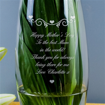Personalised Hearts & Swirls Bullet Vase