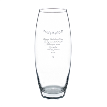Personalised Hearts & Swirls Bullet Vase
