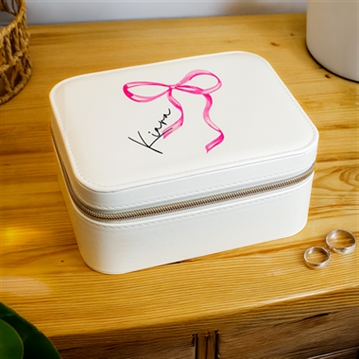 Personalised Bow Travel Jewellery Box
