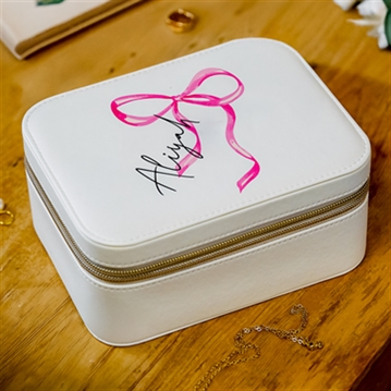 Personalised Bow Travel Jewellery Box