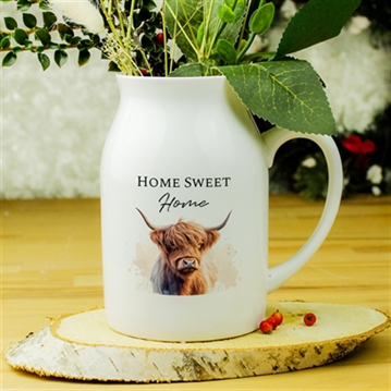Personalised Highland Cow Flower Jug