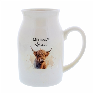 Personalised Highland Cow Flower Jug