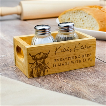 Personalised Highland Cow Mini Wooden Storage Crate