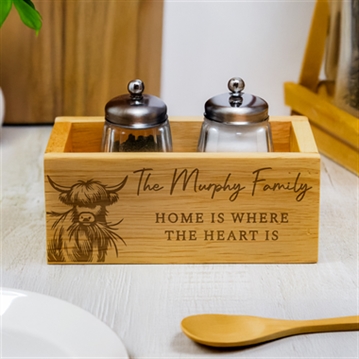 Personalised Highland Cow Mini Wooden Storage Crate