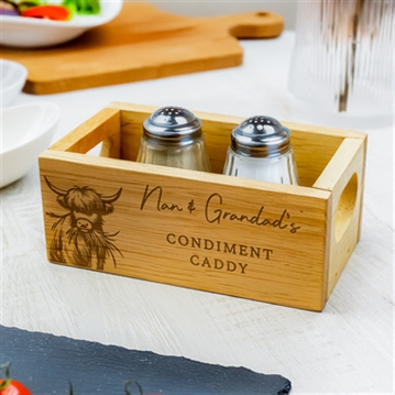 Personalised Highland Cow Mini Wooden Storage Crate