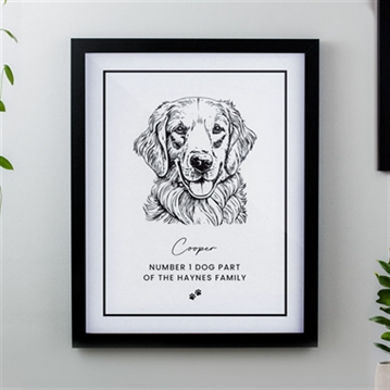 Personalised Dog Breed Black Framed Print